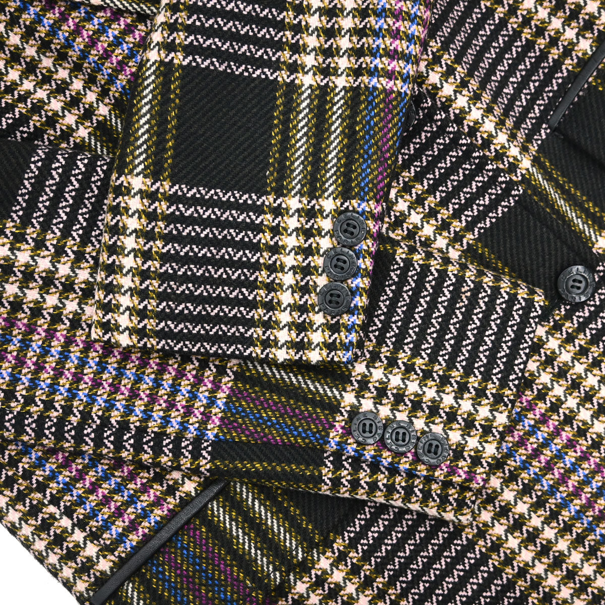 Celine Double Breasted Tweed Jacket Black Brown #40