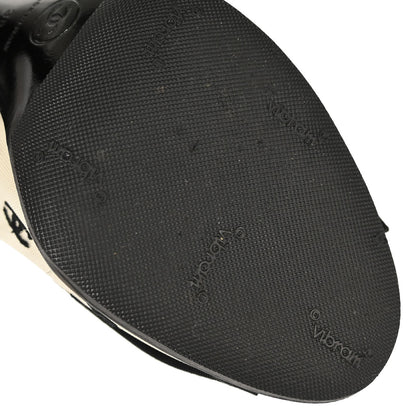 Chanel * CC Dots Bow Black Mesh Short Boots Shoes #38