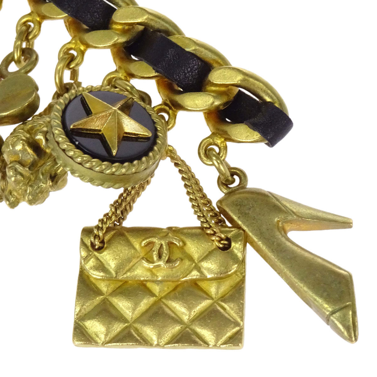 Chanel Icon Brooch Pin Bag Perfume Bottle Clover No5 Gold 94A