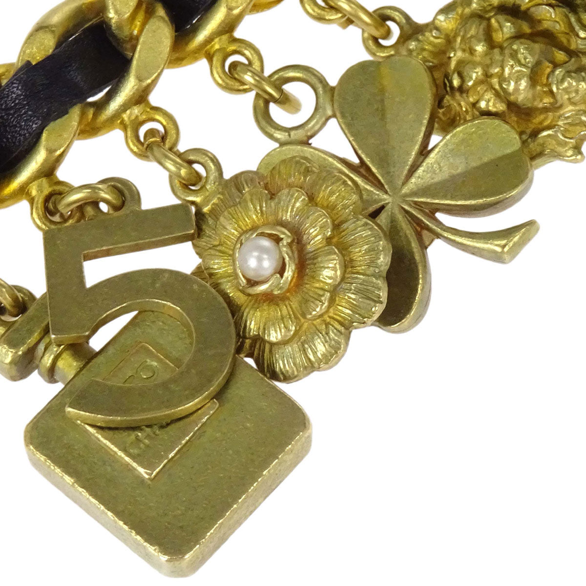 Chanel Icon Brooch Pin Bag Perfume Bottle Clover No5 Gold 94A
