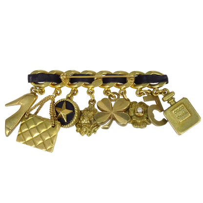 Chanel Icon Brooch Pin Bag Perfume Bottle Clover No5 Gold 94A