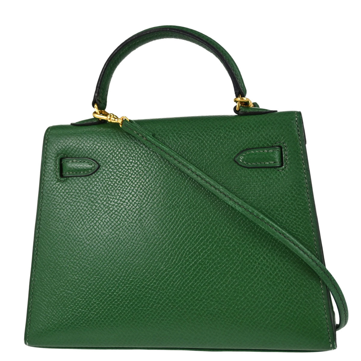 Hermes Green Courchevel Mini Kelly 15 2way Sellier Shoulder Handbag