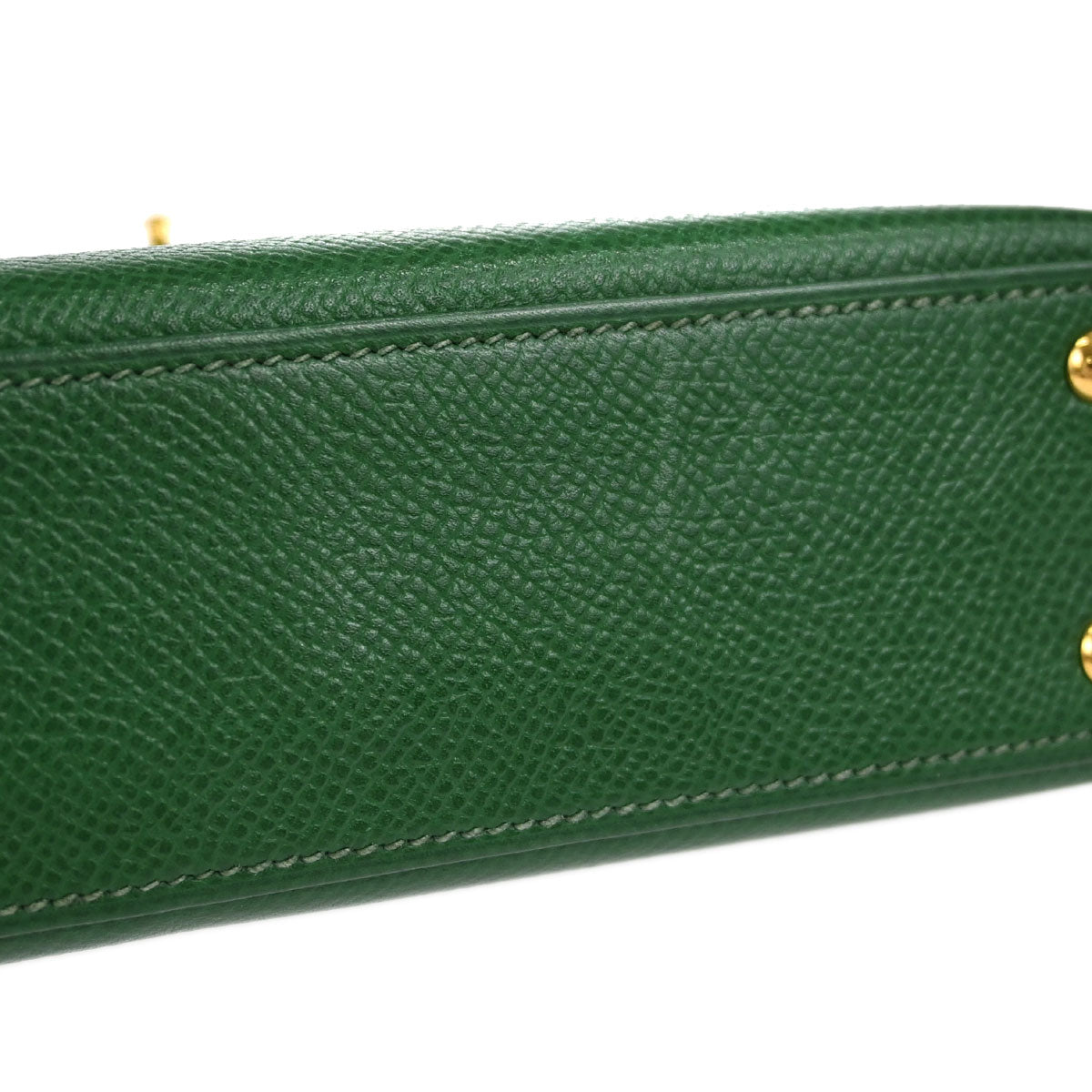 Hermes Green Courchevel Mini Kelly 15 2way Sellier Shoulder Handbag