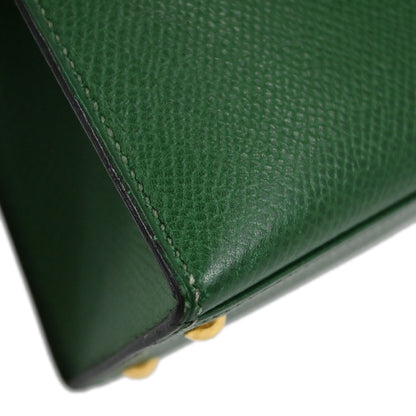 Hermes Green Courchevel Mini Kelly 15 2way Sellier Shoulder Handbag