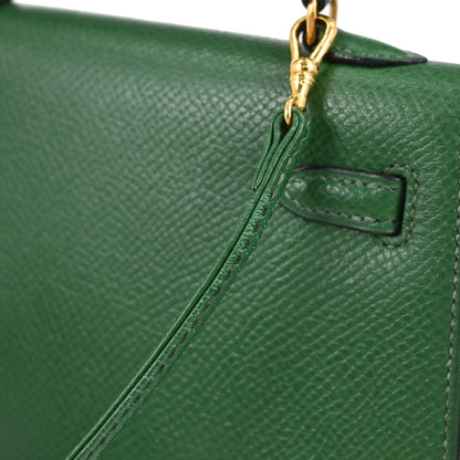 Hermes Green Courchevel Mini Kelly 15 2way Sellier Shoulder Handbag