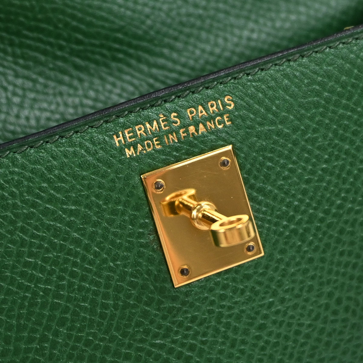 Hermes Green Courchevel Mini Kelly 15 2way Sellier Shoulder Handbag