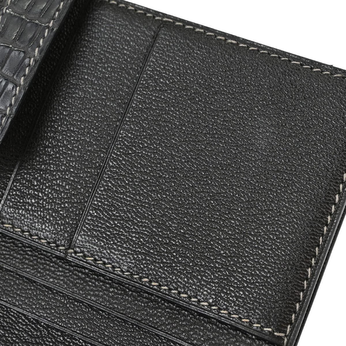 Hermes * Graphite Matt Alligator Bearn Soufre Long Wallet
