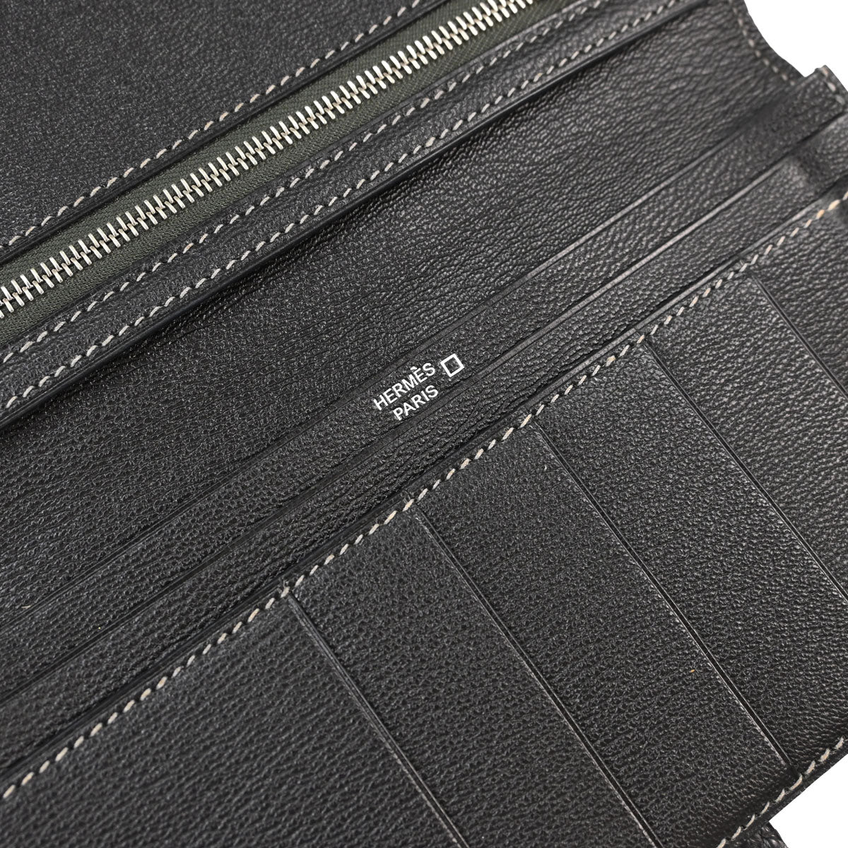 Hermes * Graphite Matt Alligator Bearn Soufre Long Wallet