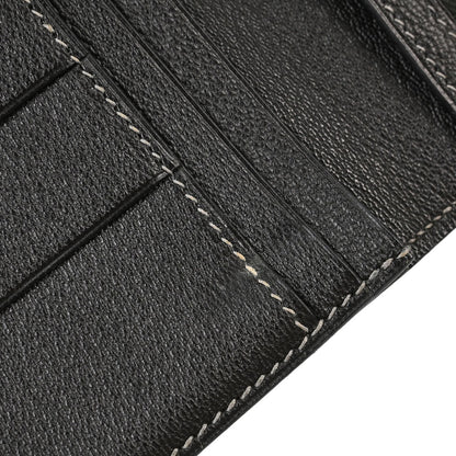 Hermes * Graphite Matt Alligator Bearn Soufre Long Wallet