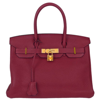 Hermes 2016 Rouge Grenade Taurillon Clemence Birkin 30 Handbag