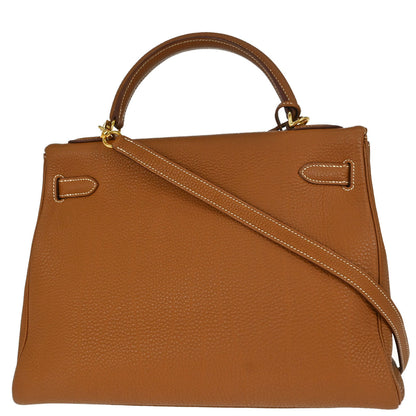 Hermes Gold Togo Kelly 32 Retourne 2way Shoulder Handbag