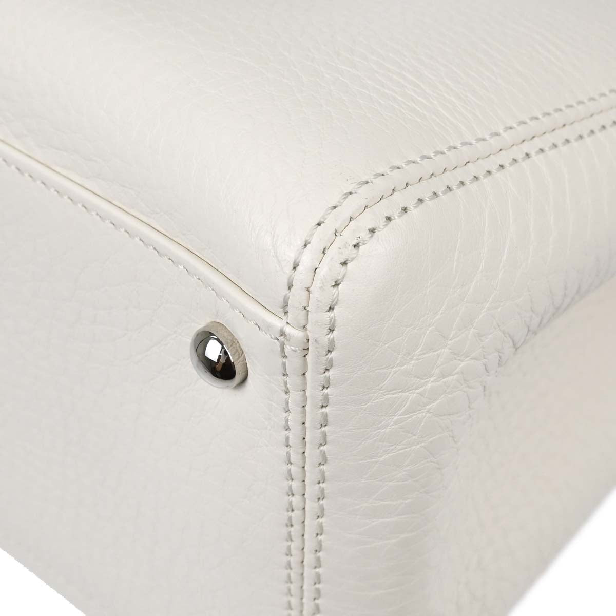 Chanel 2015-2016 White Deerskin Executive Cerf Tote Bag