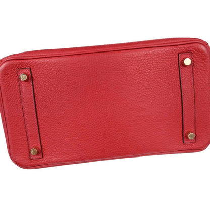 Hermes Rouge Casaque Taurillon Clemence Birkin 30 Handbag