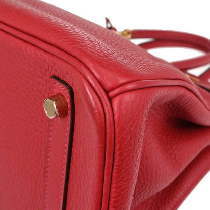 Hermes Rouge Casaque Taurillon Clemence Birkin 30 Handbag
