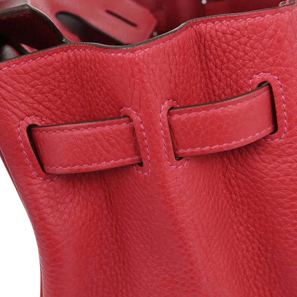 Hermes Rouge Casaque Taurillon Clemence Birkin 30 Handbag