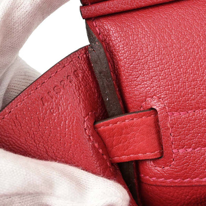 Hermes Rouge Casaque Taurillon Clemence Birkin 30 Handbag