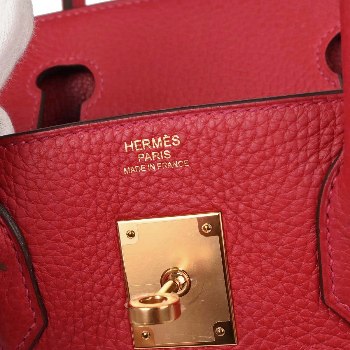 Hermes Rouge Casaque Taurillon Clemence Birkin 30 Handbag