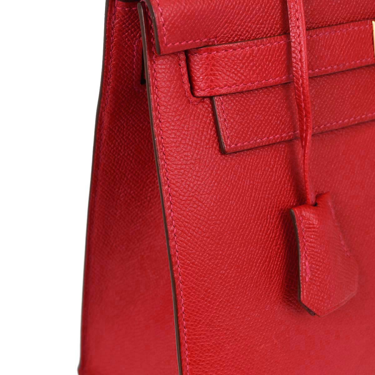 Hermes Rouge Casaque Epsom Kelly 28 Sellier 2way Shoulder Handbag