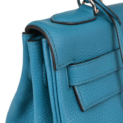 Hermes Blue Izmir Taurillon Clemence Kelly 32 Retourne 2way Shoulder Handbag