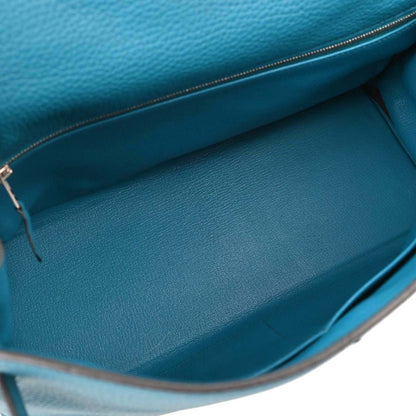 Hermes Blue Izmir Taurillon Clemence Kelly 32 Retourne 2way Shoulder Handbag