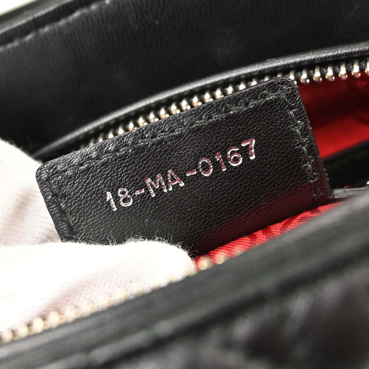 Christian Dior Black Lambskin Lady Dior Cannage 2way Shoulder Handbag
