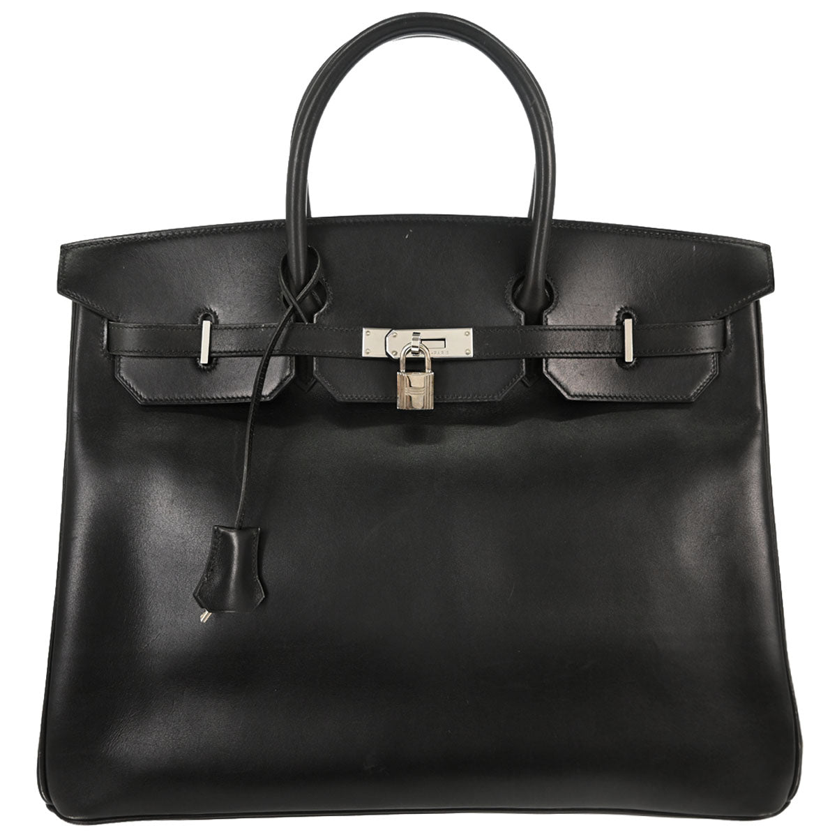 Hermes Black Box Calf Birkin 40 Handbag