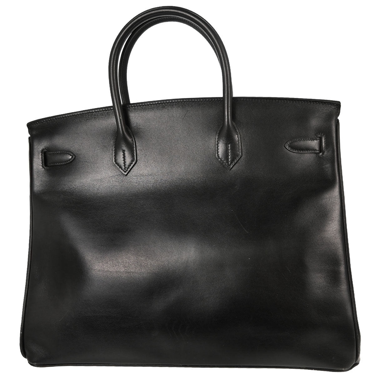 Hermes Black Box Calf Birkin 40 Handbag
