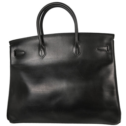 Hermes Black Box Calf Birkin 40 Handbag