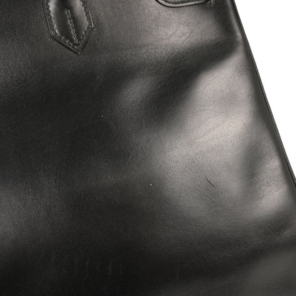 Hermes Black Box Calf Birkin 40 Handbag