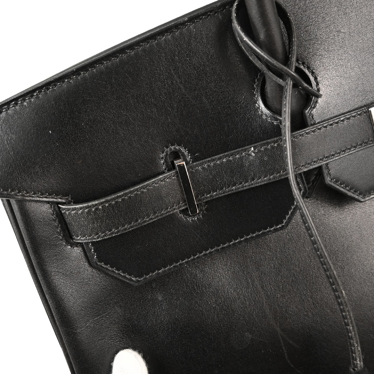Hermes Black Box Calf Birkin 40 Handbag