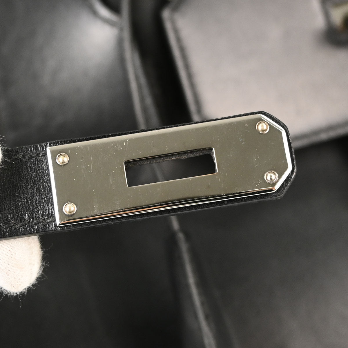 Hermes Black Box Calf Birkin 40 Handbag