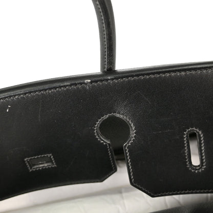 Hermes Black Box Calf Birkin 40 Handbag