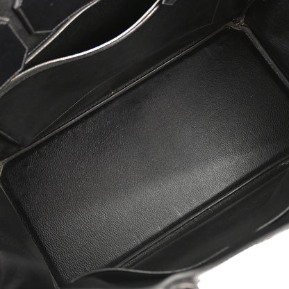 Hermes Black Box Calf Birkin 40 Handbag