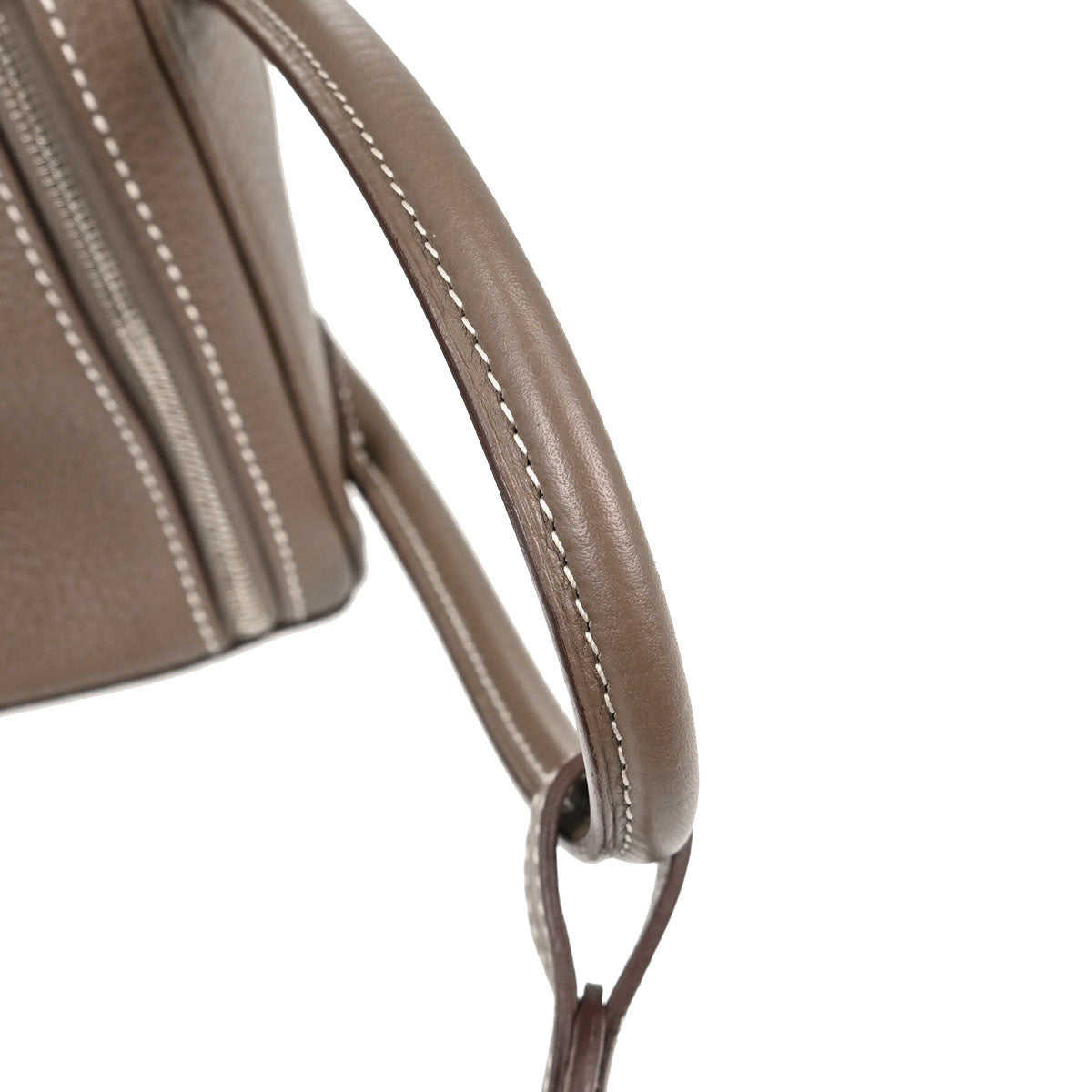 Hermes Etoupe Gray Taurillon Clemence Lindy 26 Shoulder Bag