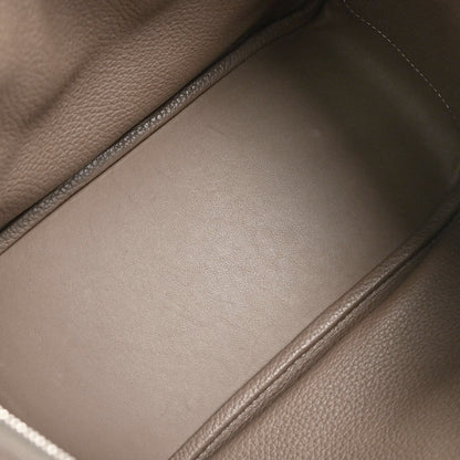 Hermes Etoupe Gray Taurillon Clemence Lindy 26 Shoulder Bag