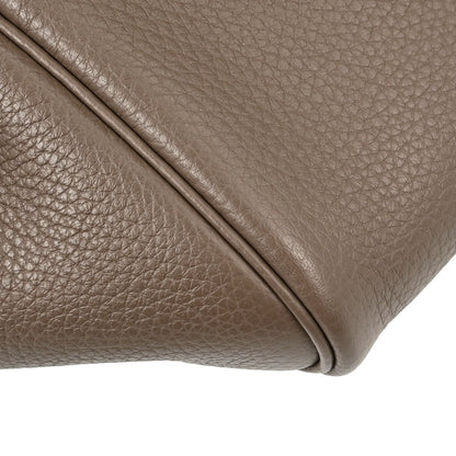Hermes Etoupe Gray Taurillon Clemence Lindy 26 Shoulder Bag