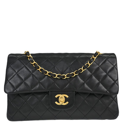 Chanel Black Lambskin Medium Classic Double Flap Shoulder Bag