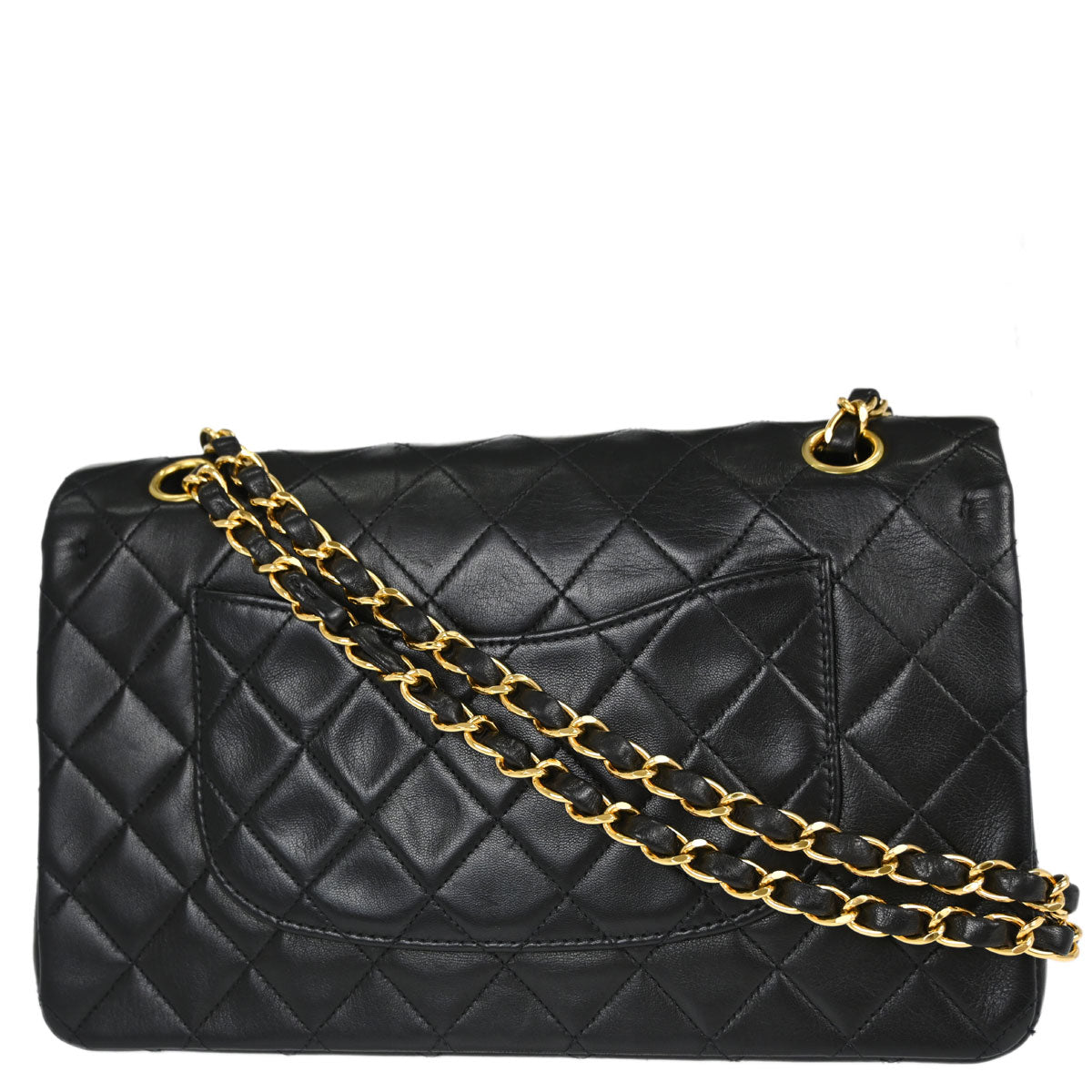 Chanel Black Lambskin Medium Classic Double Flap Shoulder Bag