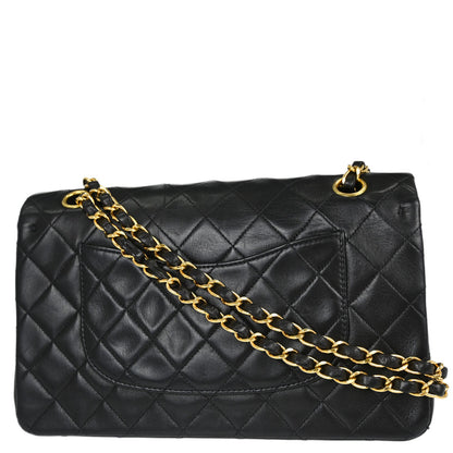 Chanel Black Lambskin Medium Classic Double Flap Shoulder Bag