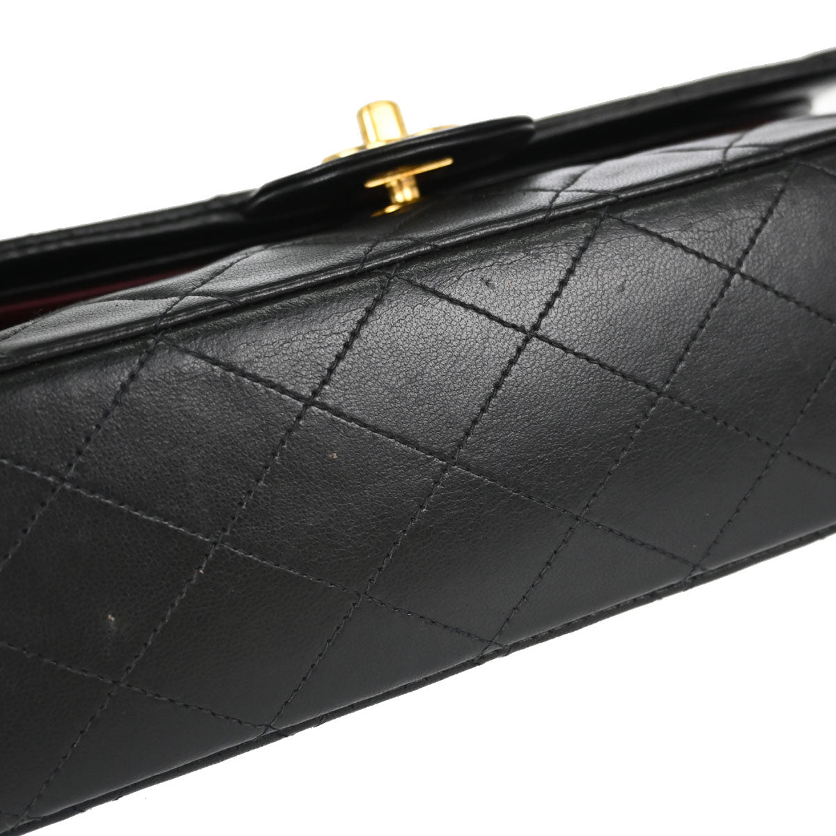 Chanel Black Lambskin Medium Classic Double Flap Shoulder Bag
