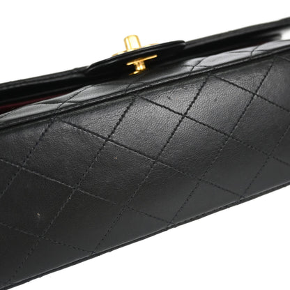 Chanel Black Lambskin Medium Classic Double Flap Shoulder Bag