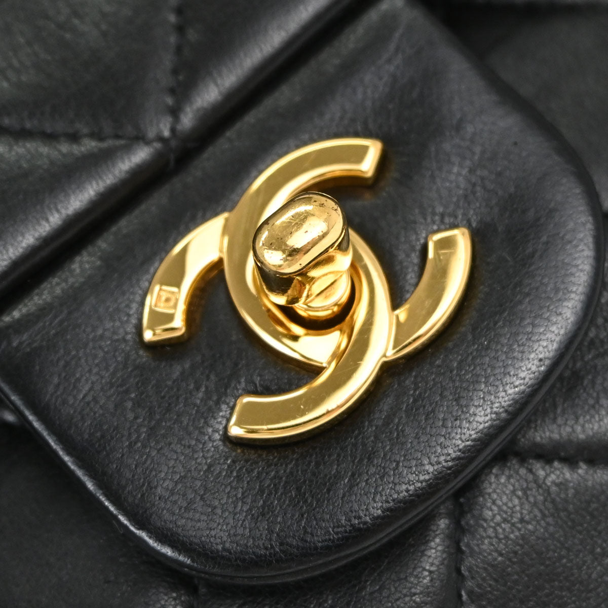 Chanel Black Lambskin Medium Classic Double Flap Shoulder Bag