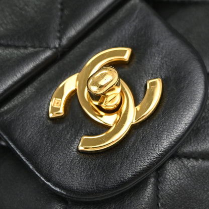 Chanel Black Lambskin Medium Classic Double Flap Shoulder Bag