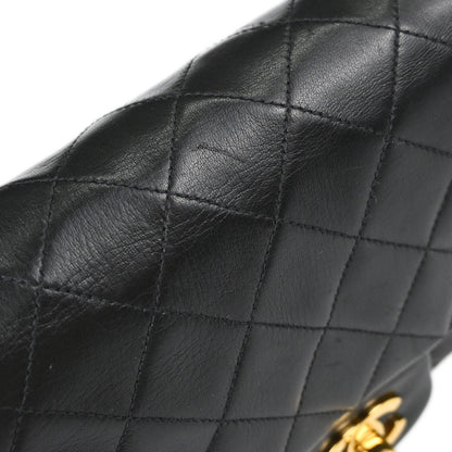 Chanel Black Lambskin Medium Classic Double Flap Shoulder Bag