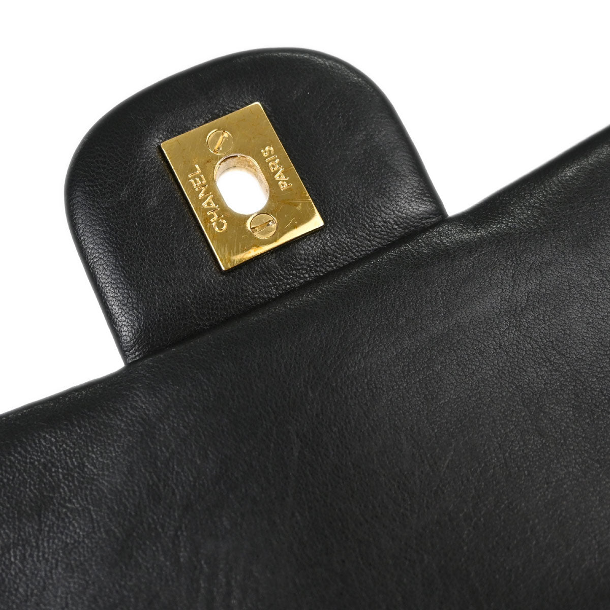 Chanel Black Lambskin Medium Classic Double Flap Shoulder Bag