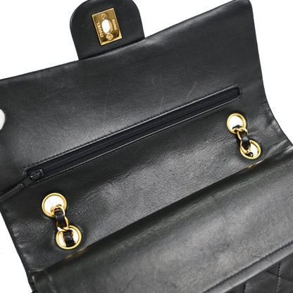 Chanel Black Lambskin Medium Classic Double Flap Shoulder Bag
