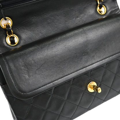 Chanel Black Lambskin Medium Classic Double Flap Shoulder Bag