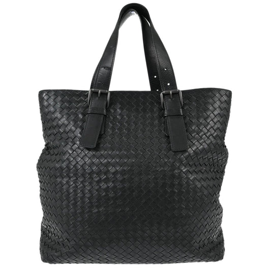 Bottega Veneta Black Lambskin Intrecciato Tote