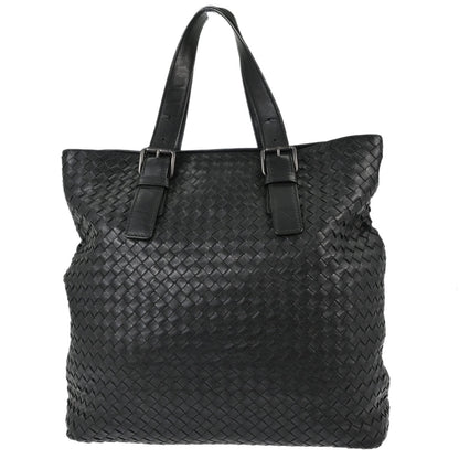 Bottega Veneta Black Lambskin Intrecciato Tote