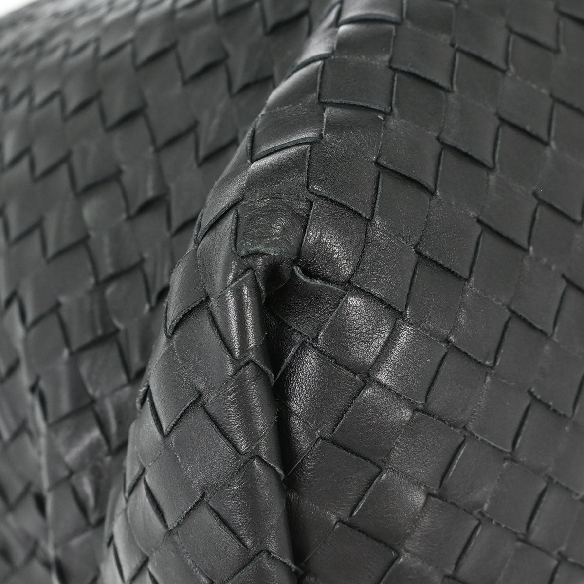 Bottega Veneta Black Lambskin Intrecciato Tote